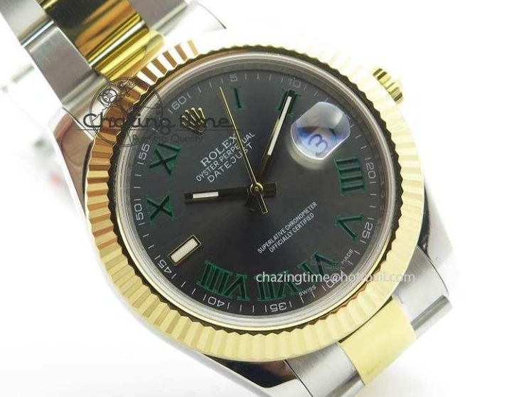 MiroTime 0415 Functional DateJust II 116333 SS YG 41mm EW Best Edition Gray Dial Roman Markers On SS Bracelet A 3823